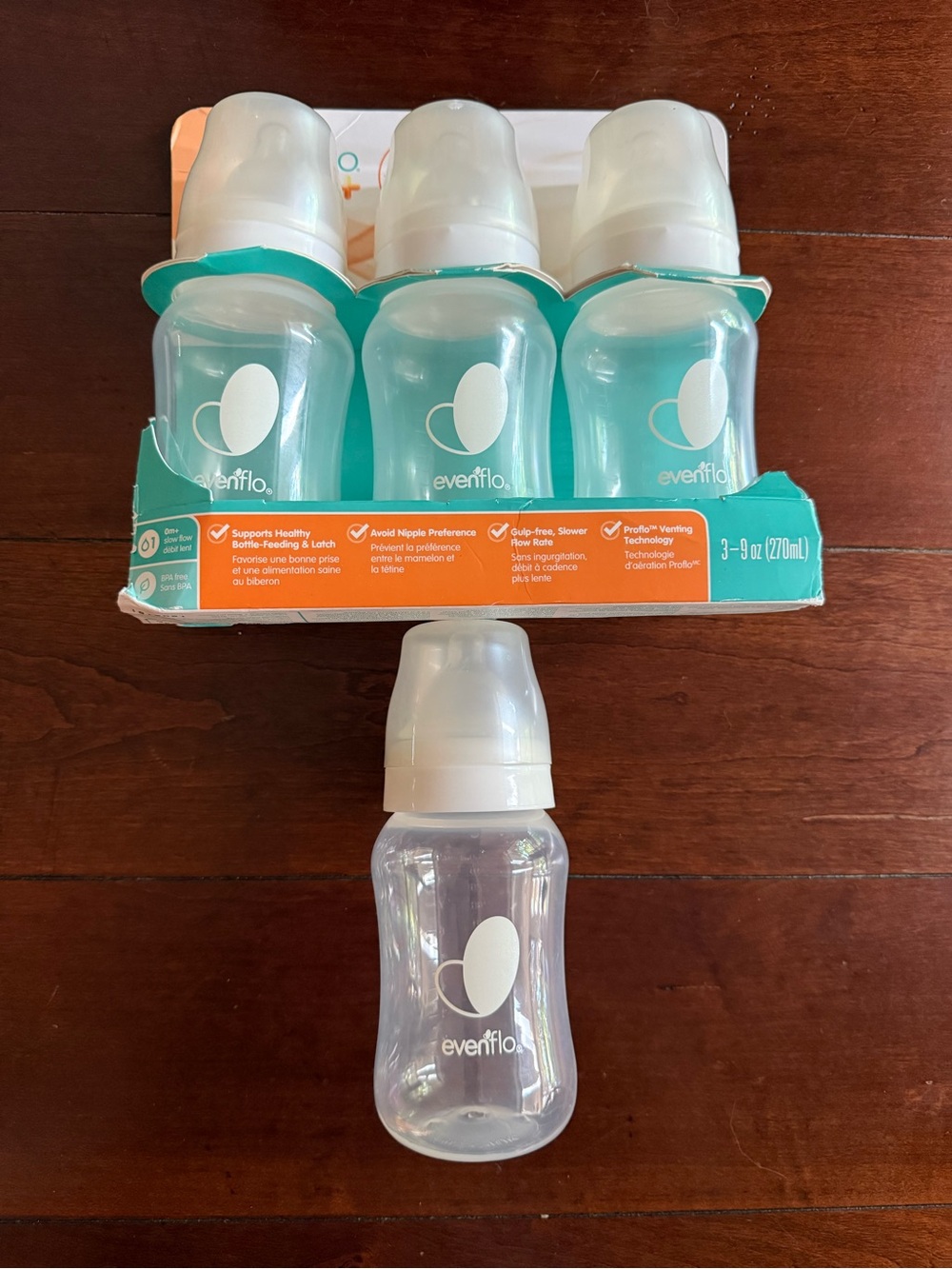 Bundle of 4 Evenflo Baby Bottles